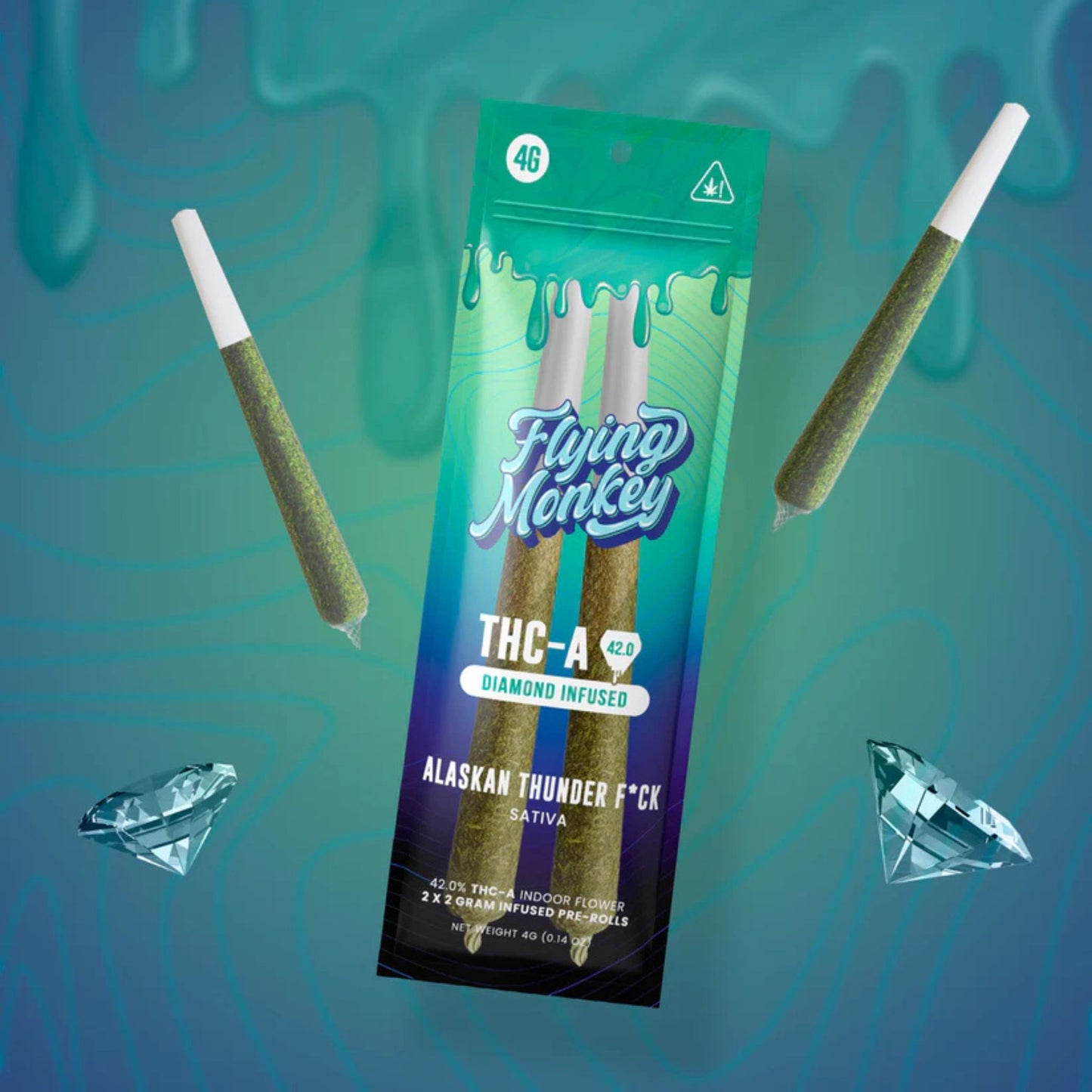 THC-A Pre-Rolls Flying Monkey - Diamond Infused Pre Rolls 4G