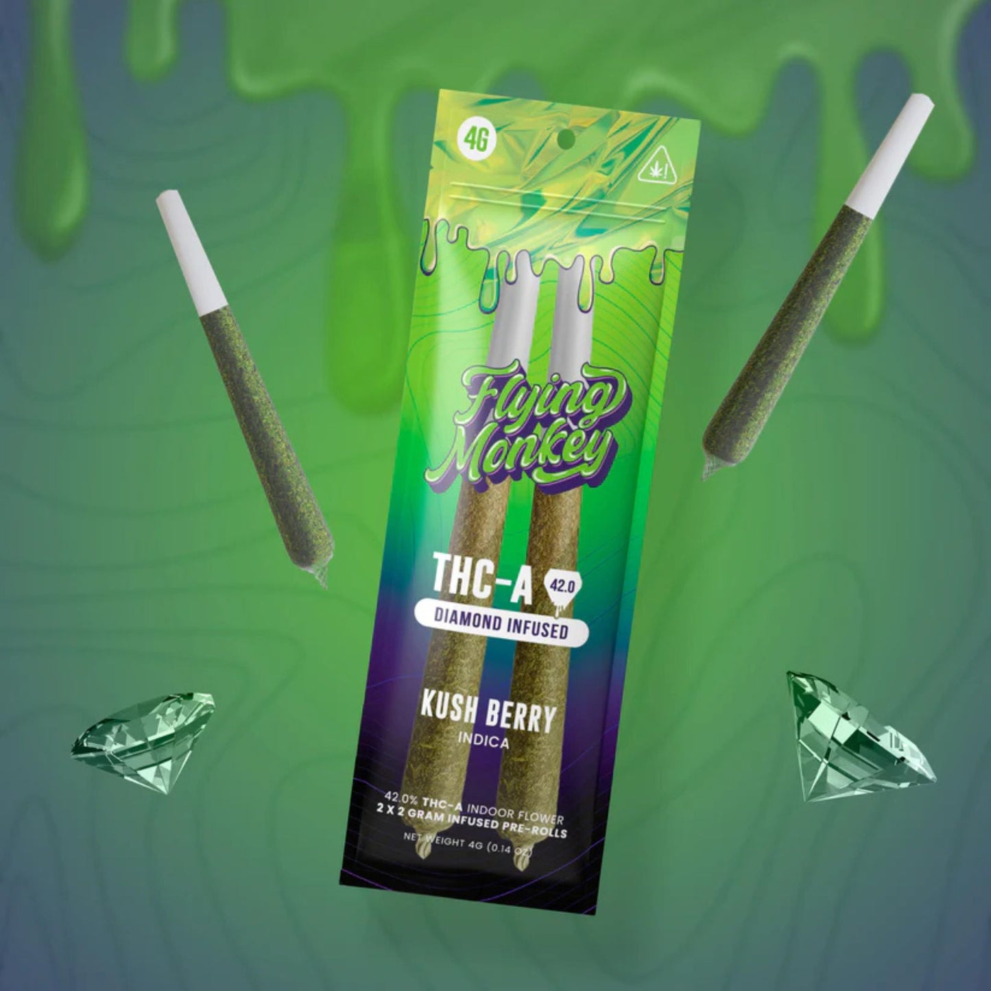 THC-A Pre-Rolls Flying Monkey - Diamond Infused Pre Rolls 4G