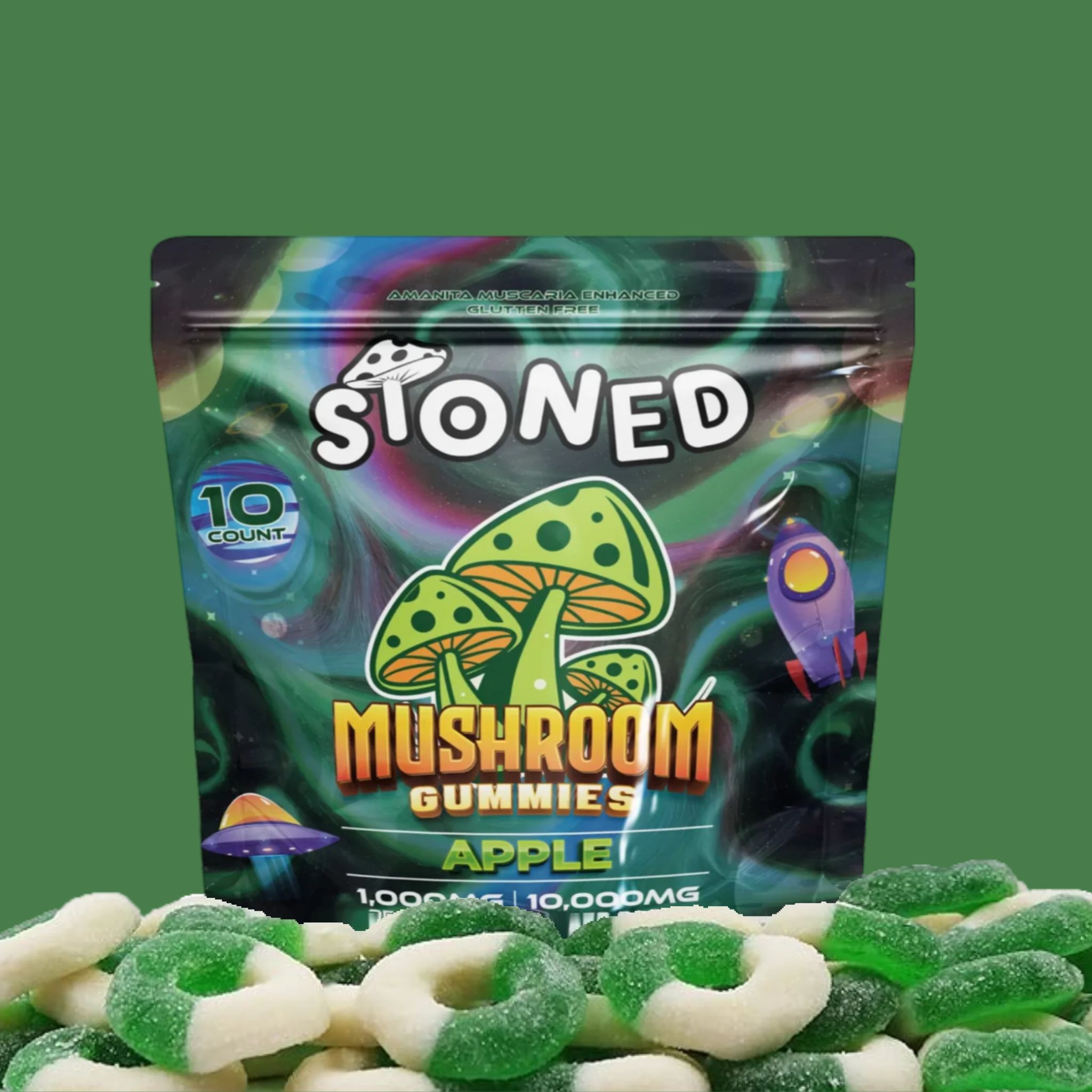 Stoned Mushroom Gummies Apple