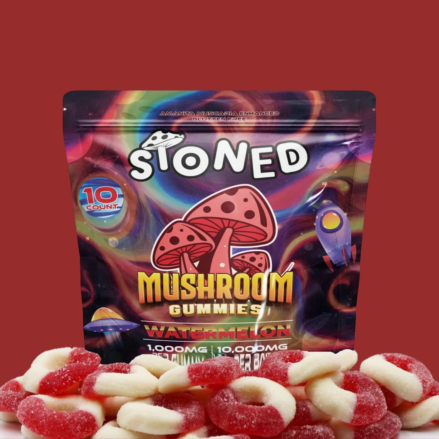 Stoned Mushroom Gummies Watermelon