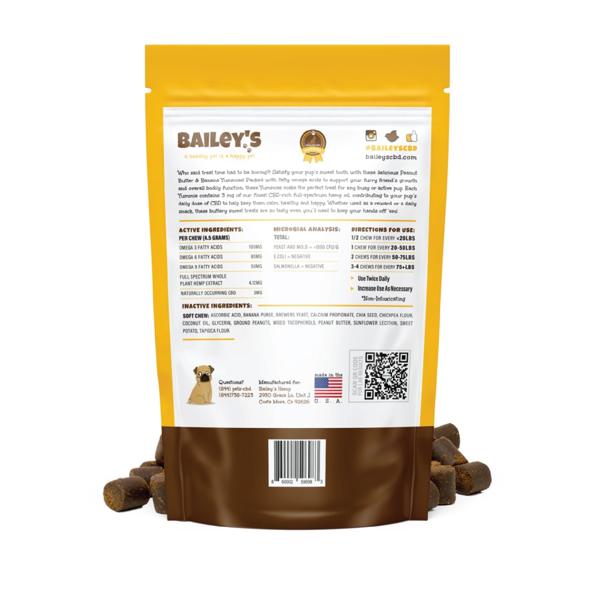 Bailey's Calming CBD Yummies - CBD Peanut Butter for Dogs - Naturally Mignon CBD