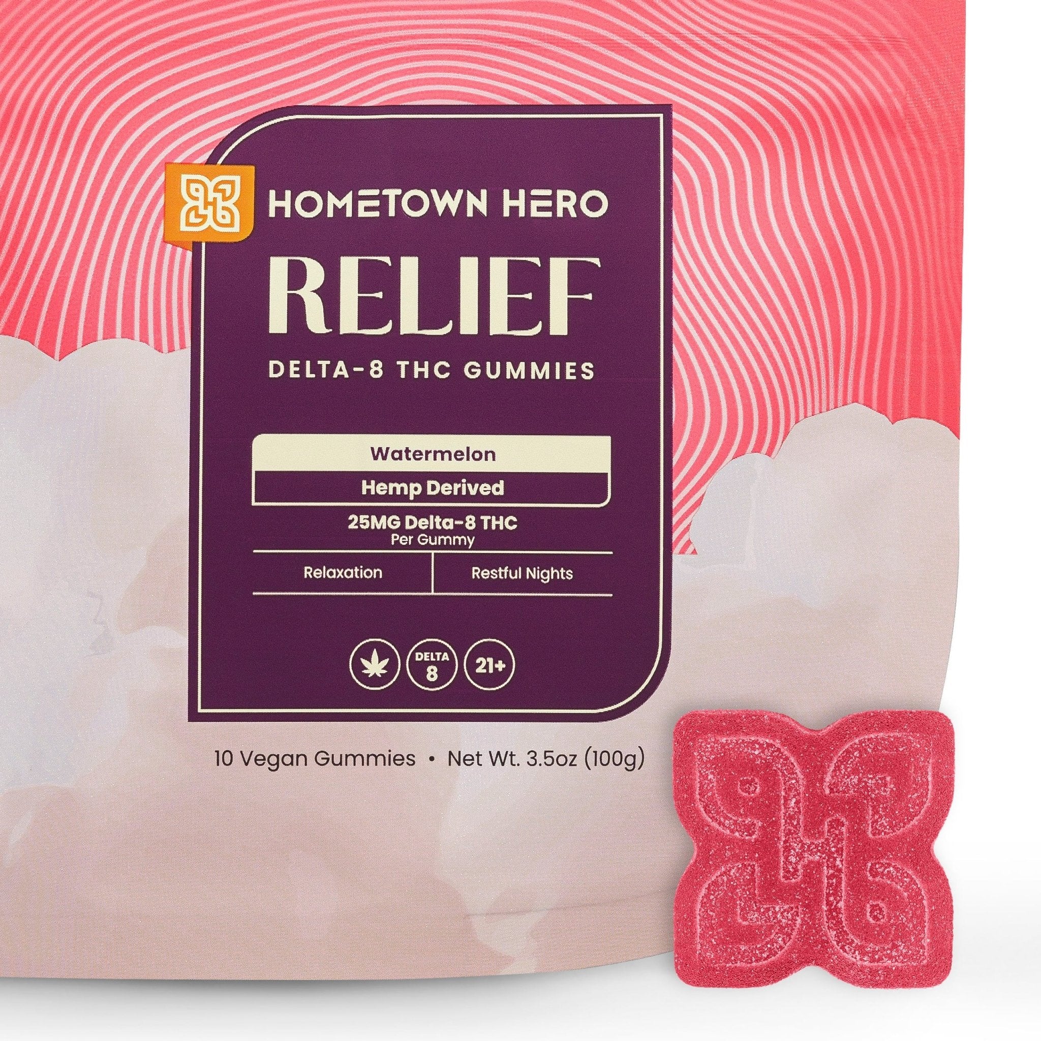 Hometown Hero Delta 8 Relief THC Gummies - Naturally Mignon CBD