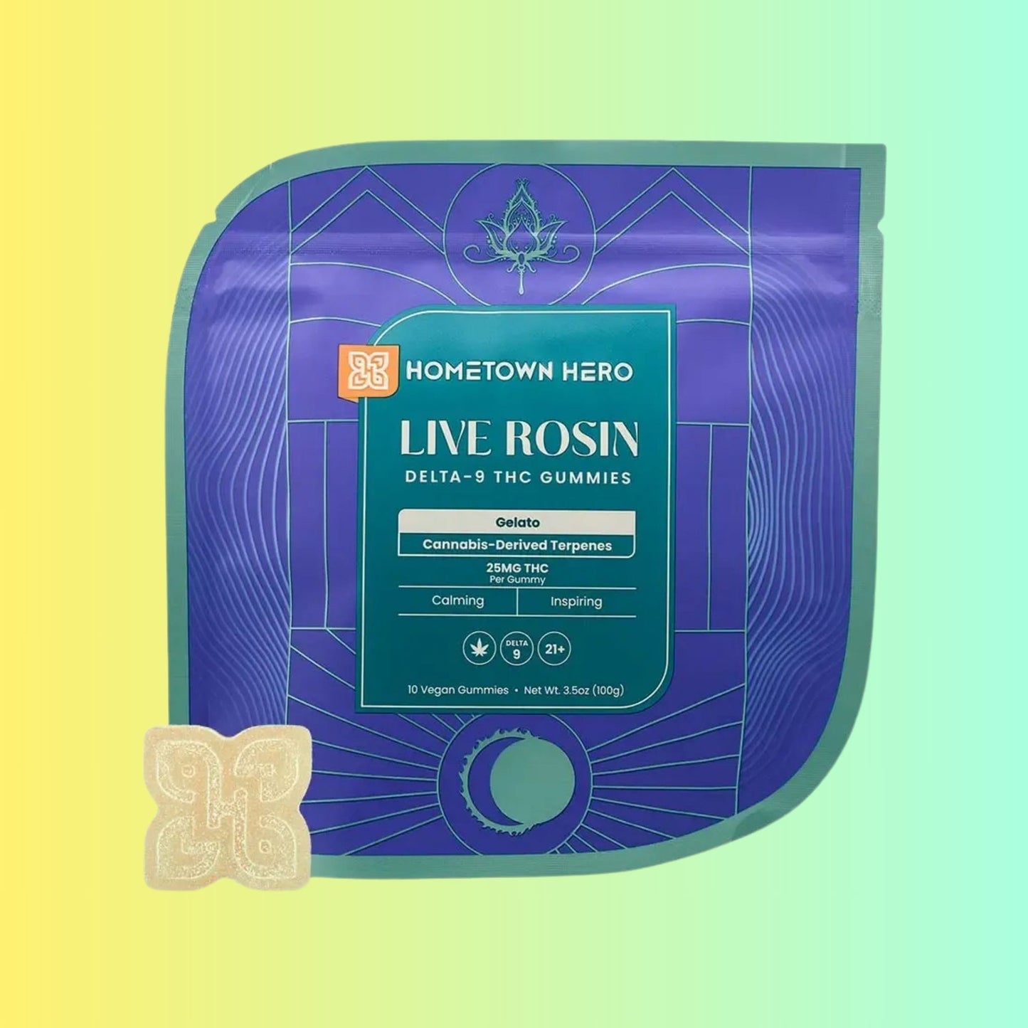 Hometown Hero Delta 9 Live Rosin Gummies 250mg THC