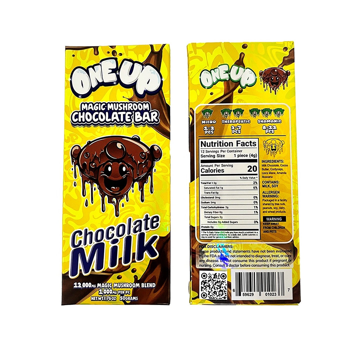 One Up Mushroom - Amanita Magic Mushroom Chocolate Bars - Naturally Mignon CBD