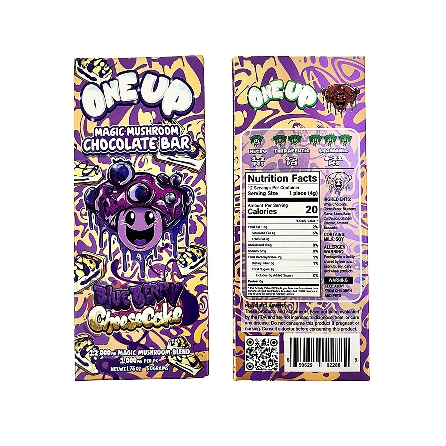 One Up Mushroom - Amanita Magic Mushroom Chocolate Bars - Naturally Mignon CBD