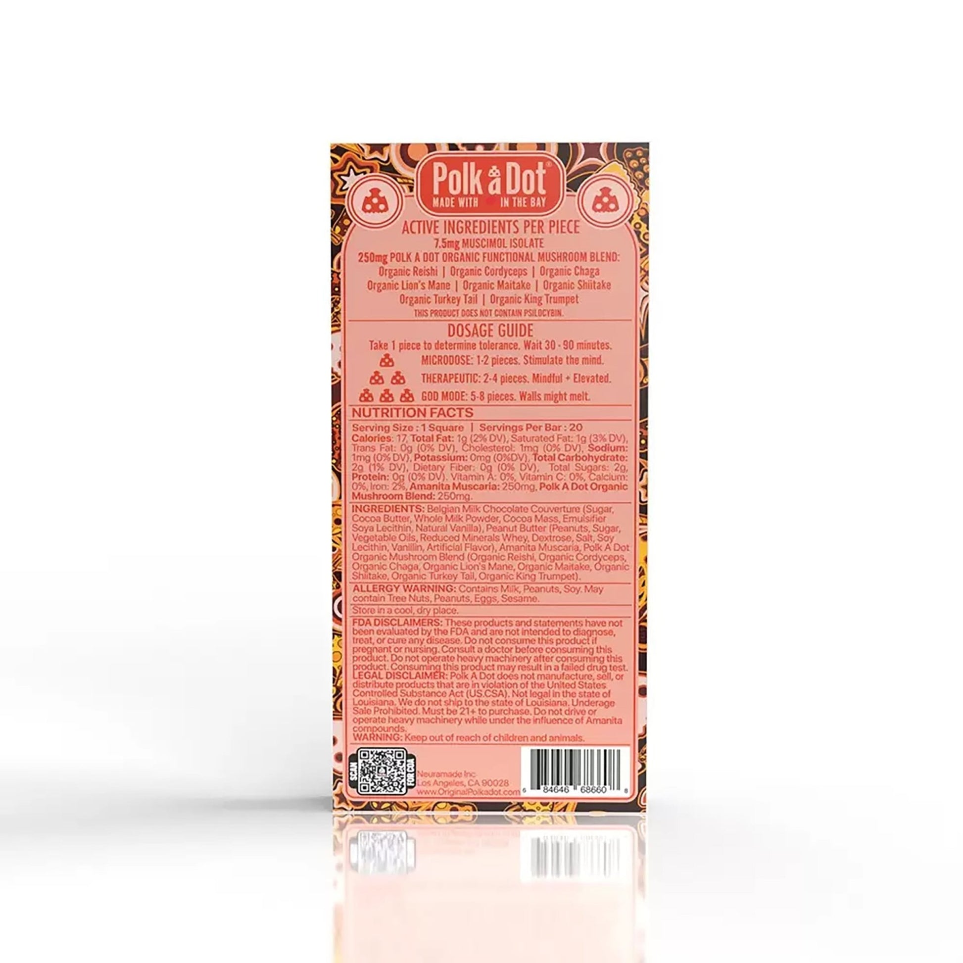 Polkadot Mushroom Chocolate Bar - Naturally Mignon CBD