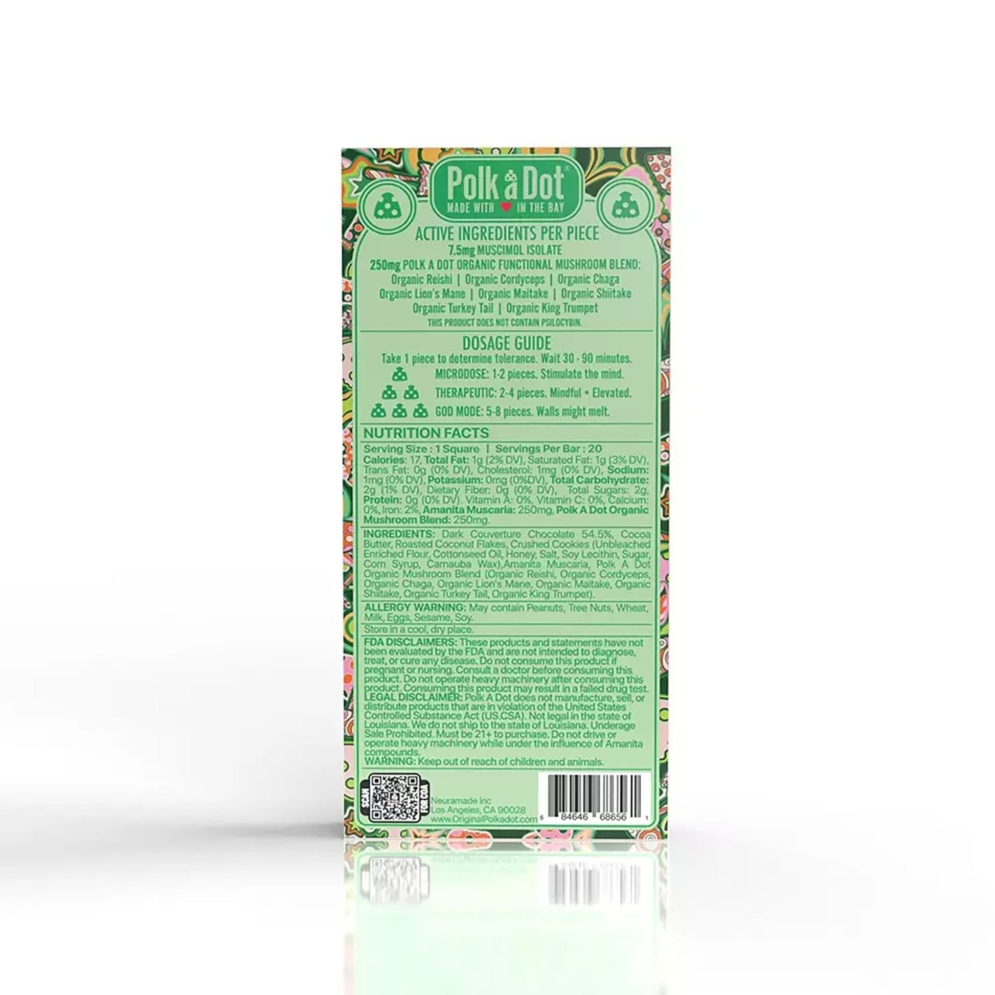 Polkadot Mushroom Chocolate Bar - Naturally Mignon CBD