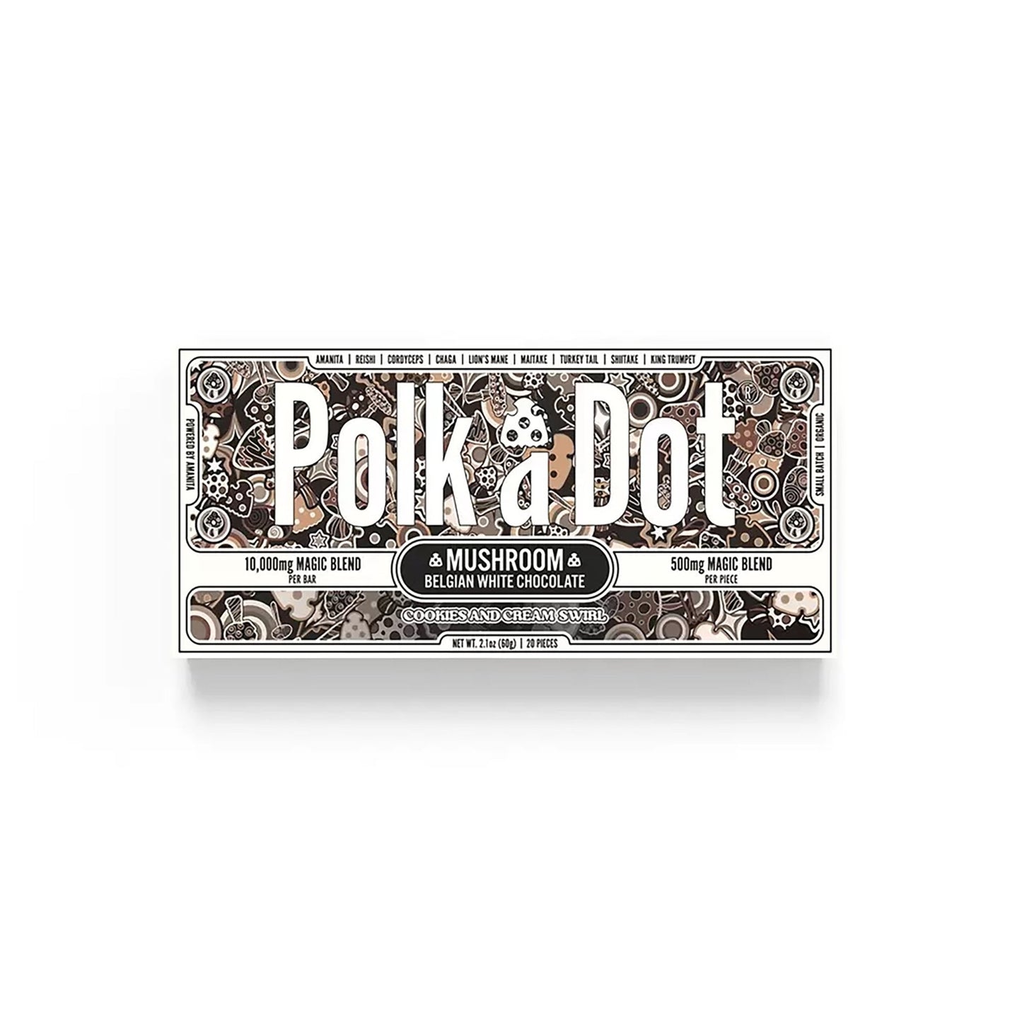 Polkadot Mushroom Chocolate Bar - Naturally Mignon CBD