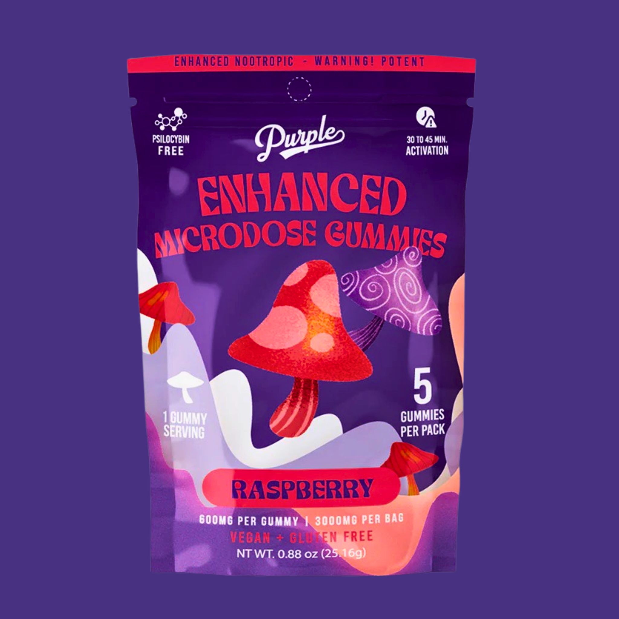 Purple Enhanced Mushrooms Raspberry