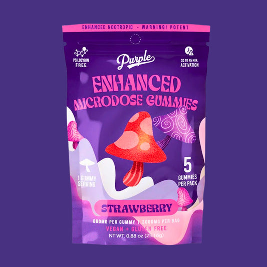 purple magic amanita mushroom gummy strawberry