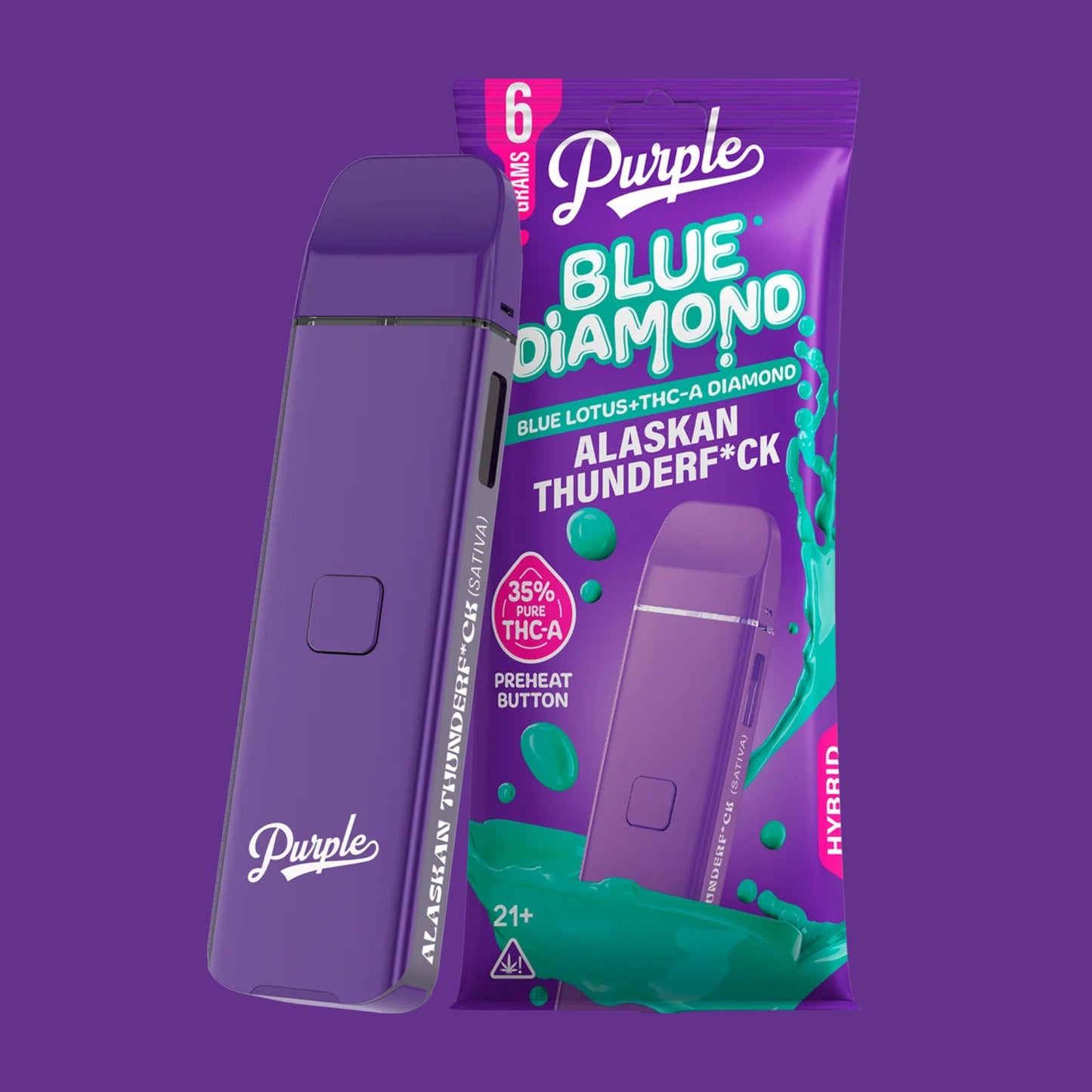 Purple THCA Disposable Vape alaskan thunderf*ck