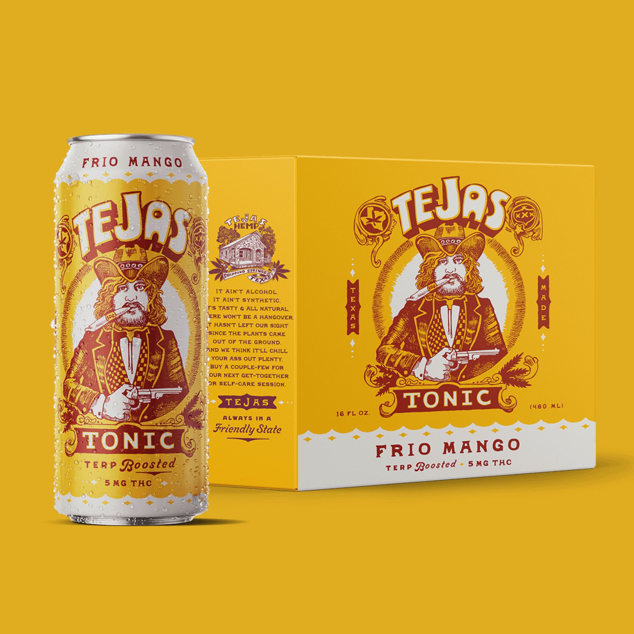 Tejas Tonic Frio Mango THC Sparkling Water