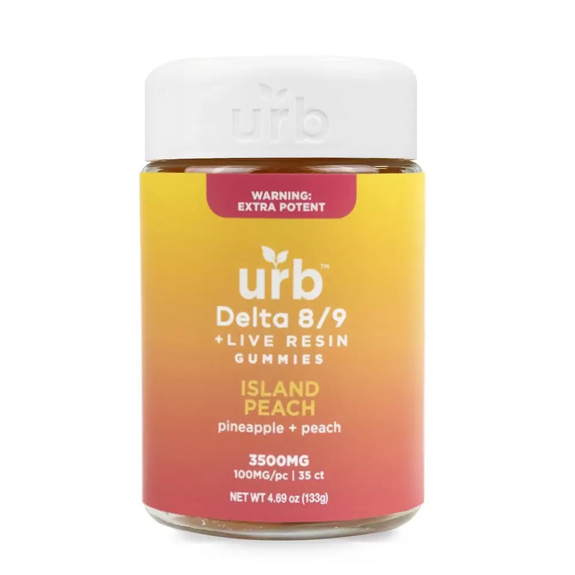 urb island peach gummy