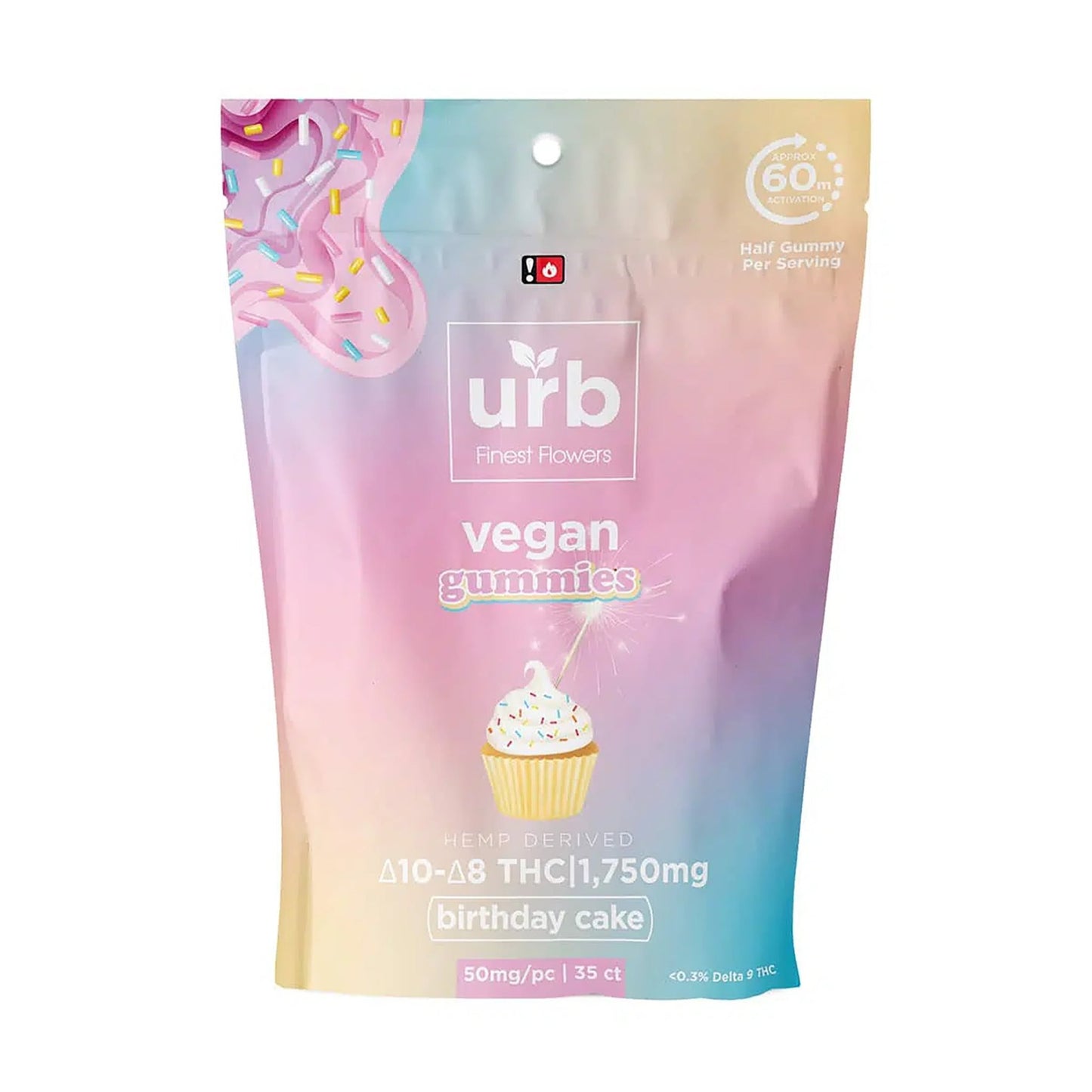 urb D8 D10 Vegan Gummies Birthday Cake