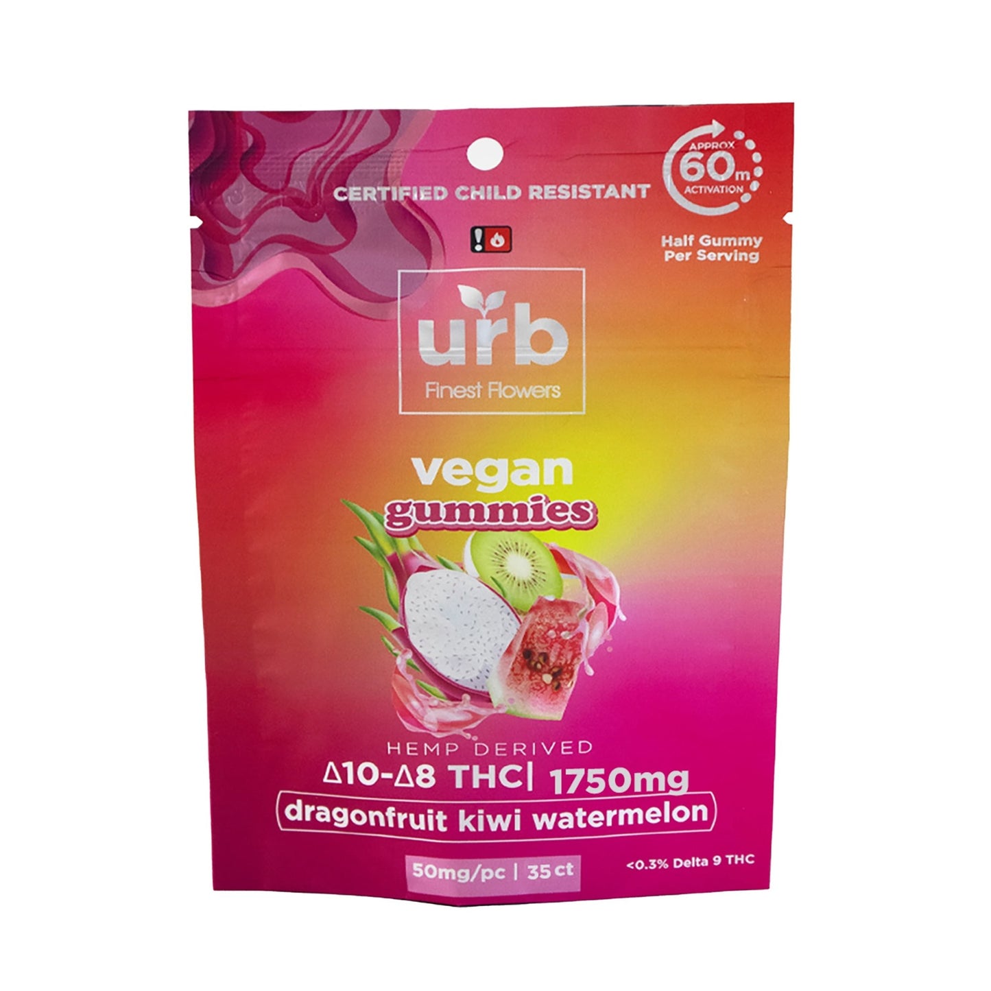 urb Delta 8 Delta 10 Gummies Dragonfruit Kiwi