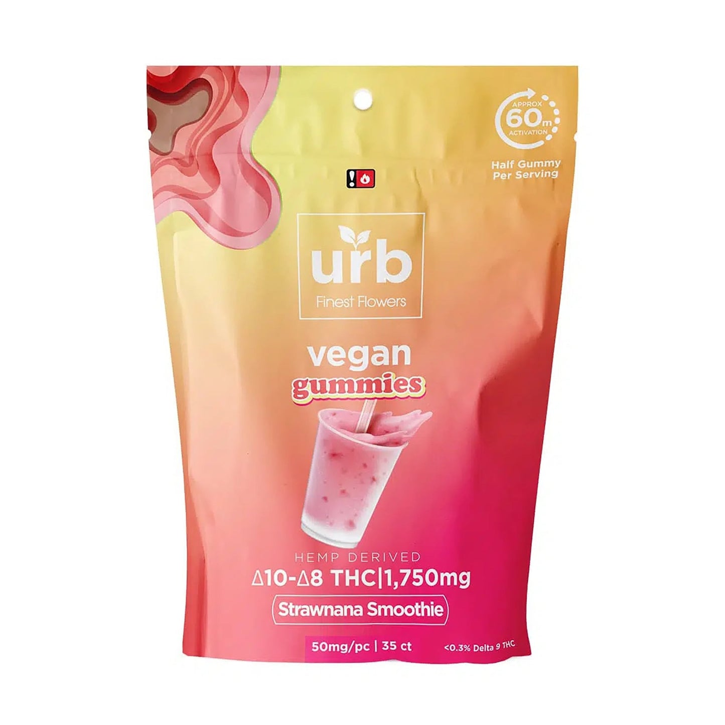 urb Delta 8 and Delta 10 Vegan Gummies strawana smoothie