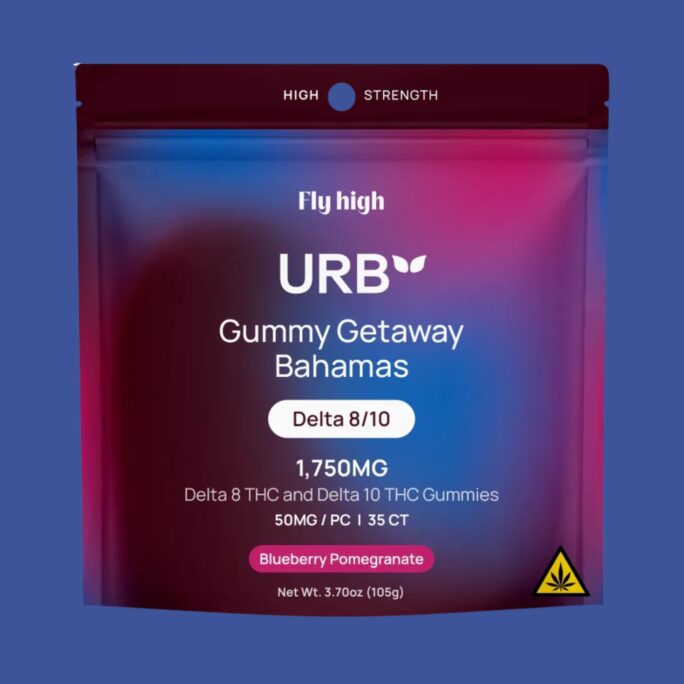 Urb Gummies Delta 8 Delta 10 THC Blueberry Pomegranate Flavor