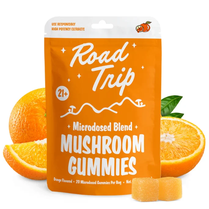Road Trip Microdose Blend Mushroom Gummies Orange
