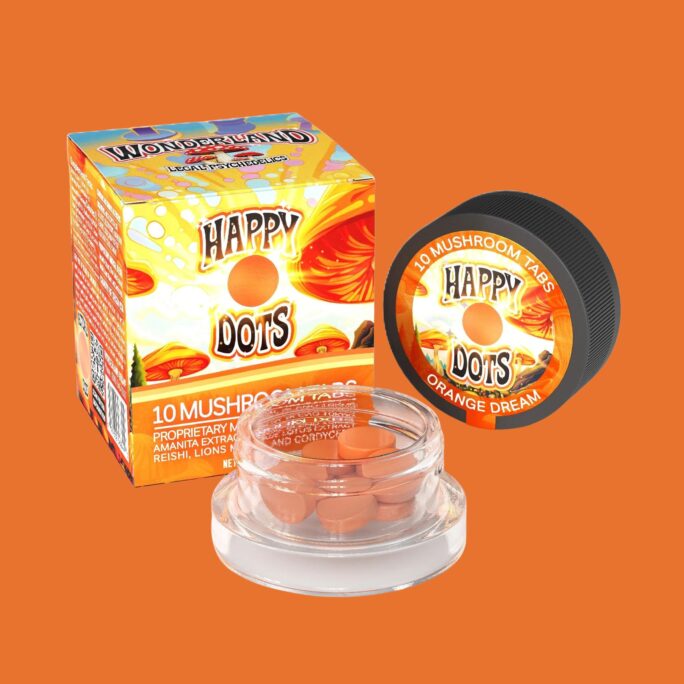 Happy Dots Mushroom Tabs Orange Dream