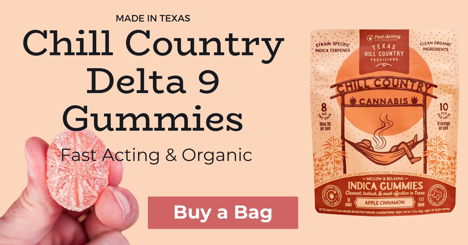 Homepage 4 Chill Country Gummies from Texas.